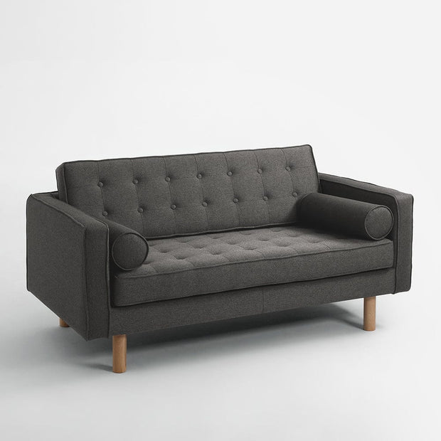 Customform Divano 2 posti in tessuto Topic Wood Grigio