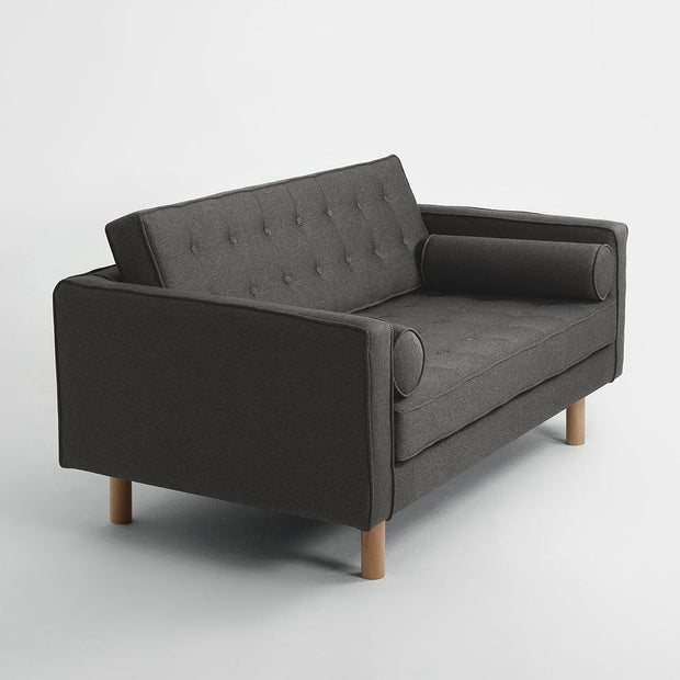 Customform Divano 2 posti in tessuto Topic Wood Grigio