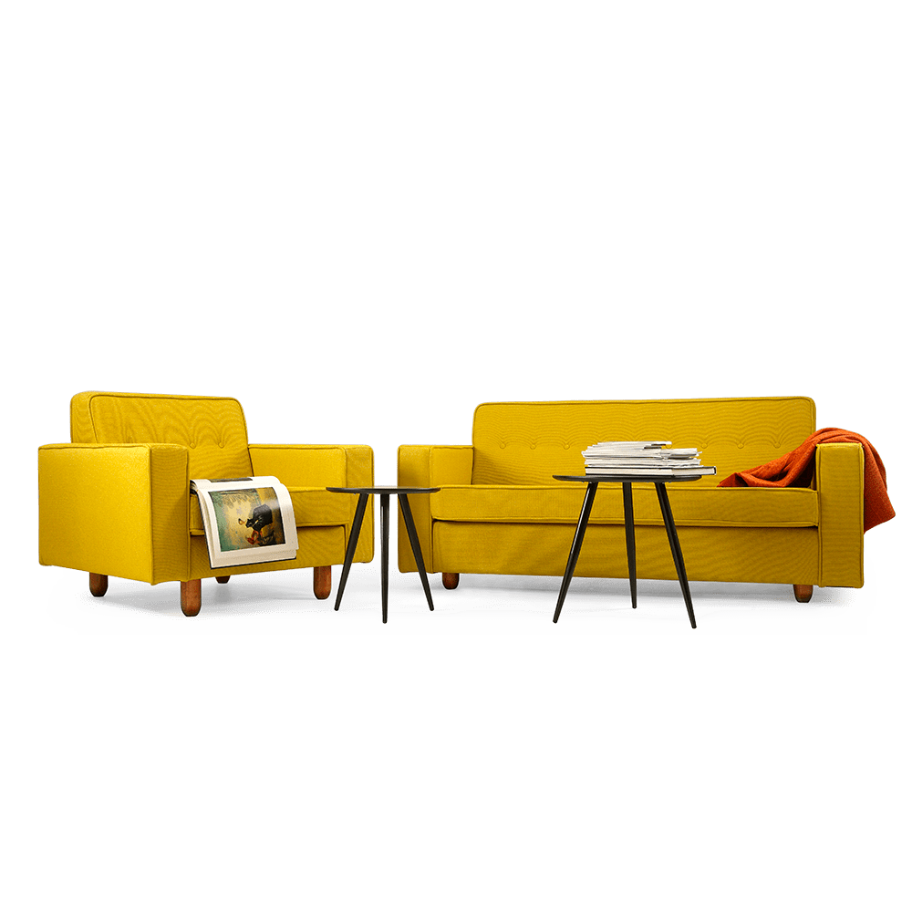 Customform Divano 2 posti in tessuto Zugo Giallo