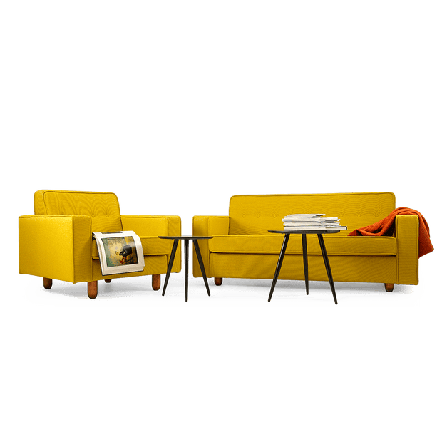 Customform Divano 2 posti in tessuto Zugo Giallo