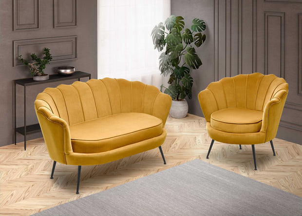 Halmar Divano 2 posti in velluto Amorinito 2 XL Giallo