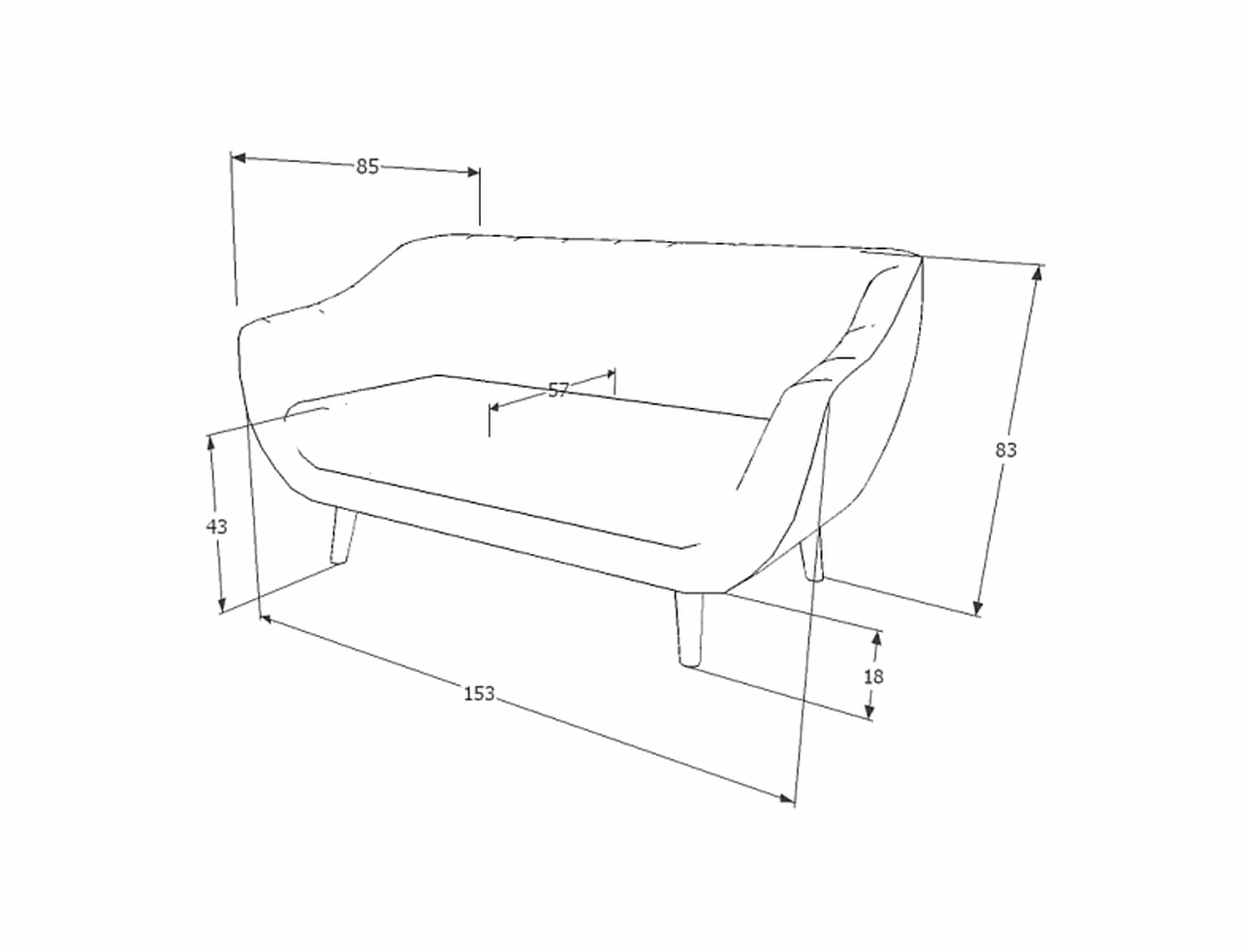 Signal Divano 2 posti in velluto Elite 2 Beige