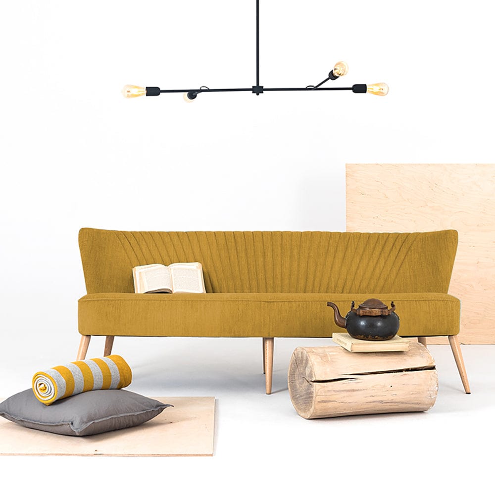 Customform Divano 3 posti in tessuto Harry Giallo