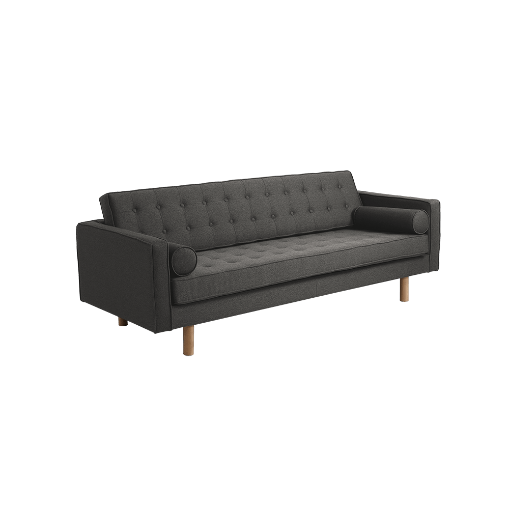 Customform Divano 3 posti in tessuto Topic Wood Grigio