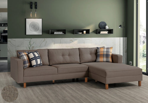 Oyo Divano Angolare 3 posti in velluto Castle Beige