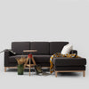 Customform Divano Angolare a destro, 3 posti, in tessuto Scandic Small Antracite