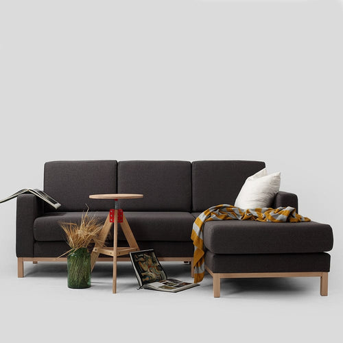 Customform Divano Angolare a destro, 3 posti, in tessuto Scandic Small Antracite