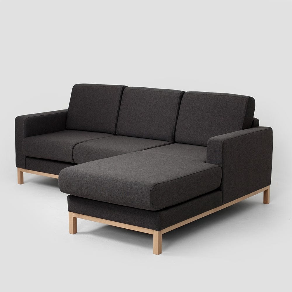 Customform Divano Angolare a destro, 3 posti, in tessuto Scandic Small Antracite