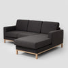 Customform Divano Angolare a destro, 3 posti, in tessuto Scandic Small Antracite