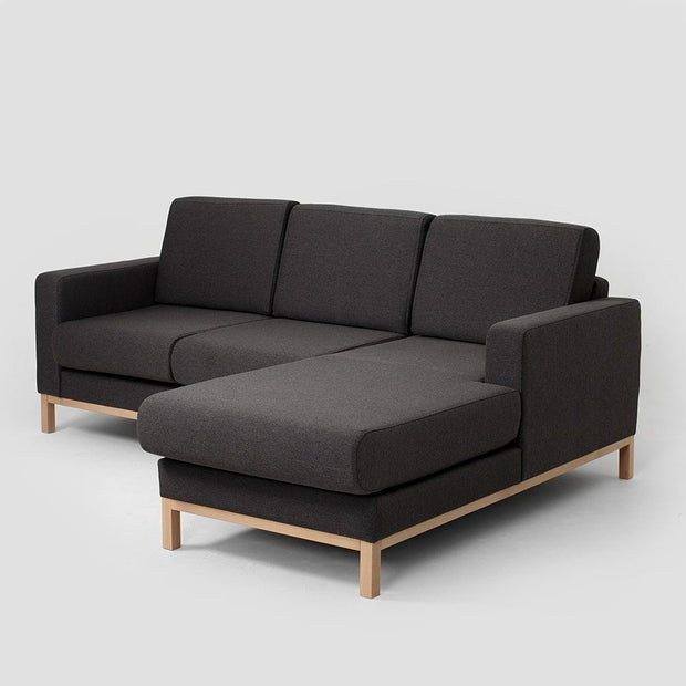 Customform Divano Angolare a destro, 3 posti, in tessuto Scandic Small Antracite