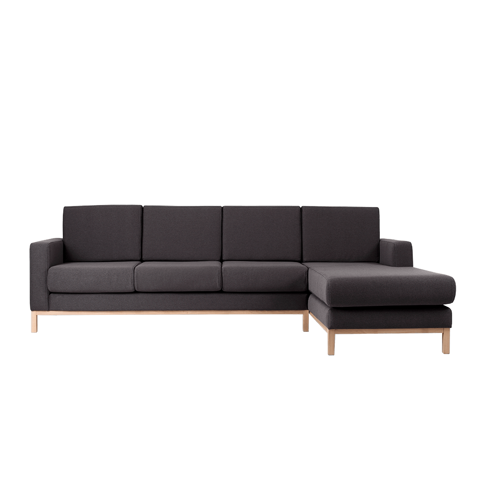 Customform Divano Angolare a destro, 4 posti, in tessuto Scandic Large Antracite