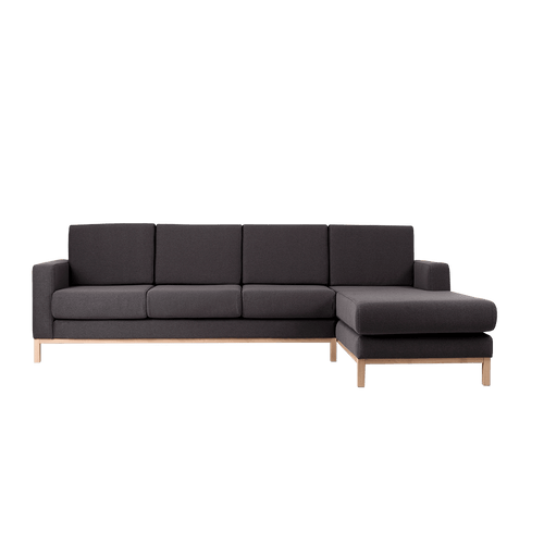 Customform Divano Angolare a destro, 4 posti, in tessuto Scandic Large Antracite