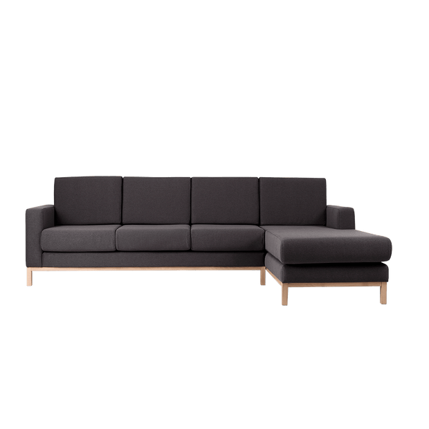 Customform Divano Angolare a destro, 4 posti, in tessuto Scandic Large Antracite