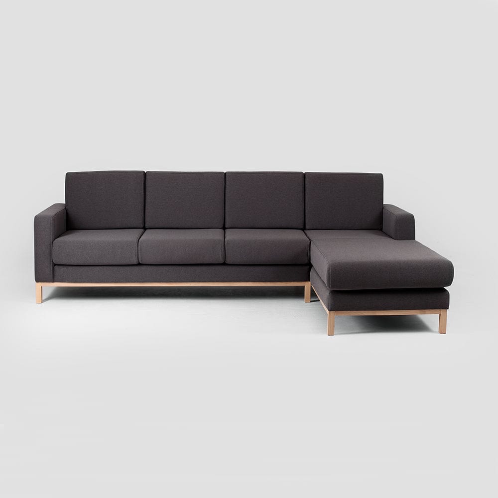 Customform Divano Angolare a destro, 4 posti, in tessuto Scandic Large Antracite