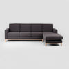 Customform Divano Angolare a destro, 4 posti, in tessuto Scandic Large Antracite