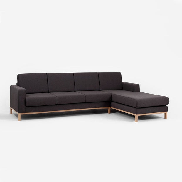 Customform Divano Angolare a destro, 4 posti, in tessuto Scandic Large Antracite