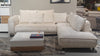 Divano Angolare a destro 5 posti in tessuto Laur Set 2 Crema