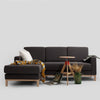 Customform Divano Angolare a sinistro, 3 posti, in tessuto Scandic Small Antracite