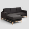 Customform Divano Angolare a sinistro, 3 posti, in tessuto Scandic Small Antracite