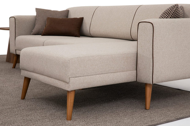 Oyo Divano Angolare Letto 3 posti in tessuto Elita Beige
