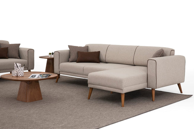 Oyo Divano Angolare Letto 3 posti in tessuto Elita Beige