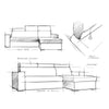 Customform Divano Angolare Letto a destro, 3 posti, in tessuto Atlantica Grigio