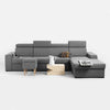 Customform Divano Angolare Letto a destro, 3 posti, in tessuto Atlantica Grigio
