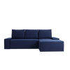 Customform Divano Angolare Letto a destro, 3 posti, in tessuto Flopp Blu