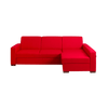 Customform Divano Angolare Letto a destro, 3 posti, in tessuto Lozier Rosso
