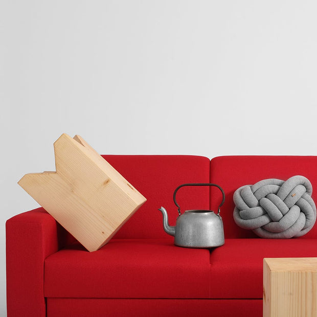 Customform Divano Angolare Letto a destro, 3 posti, in tessuto Lozier Rosso