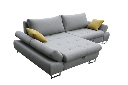 Divano Angolare Letto a sinistro 3 posti Greice Grigio (1)