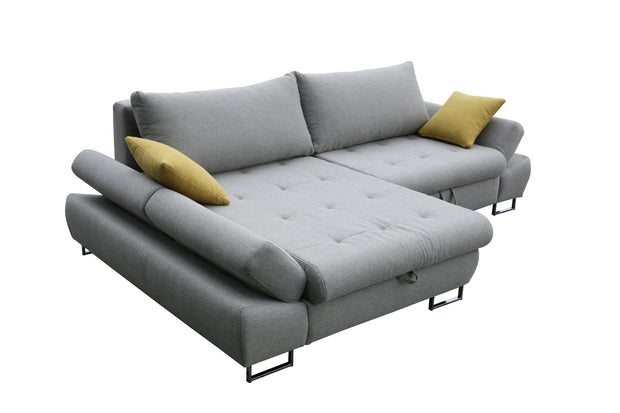 Divano Angolare Letto a sinistro 3 posti Greice Grigio (1)