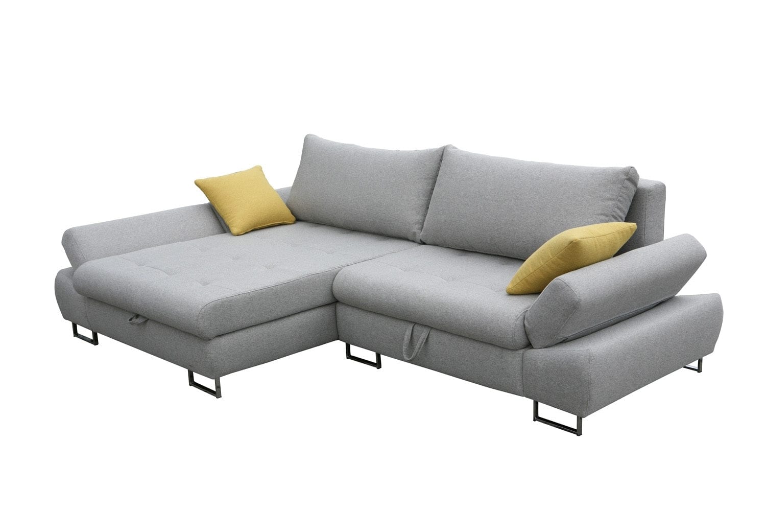 Divano Angolare Letto a sinistro 3 posti Greice Grigio (2)