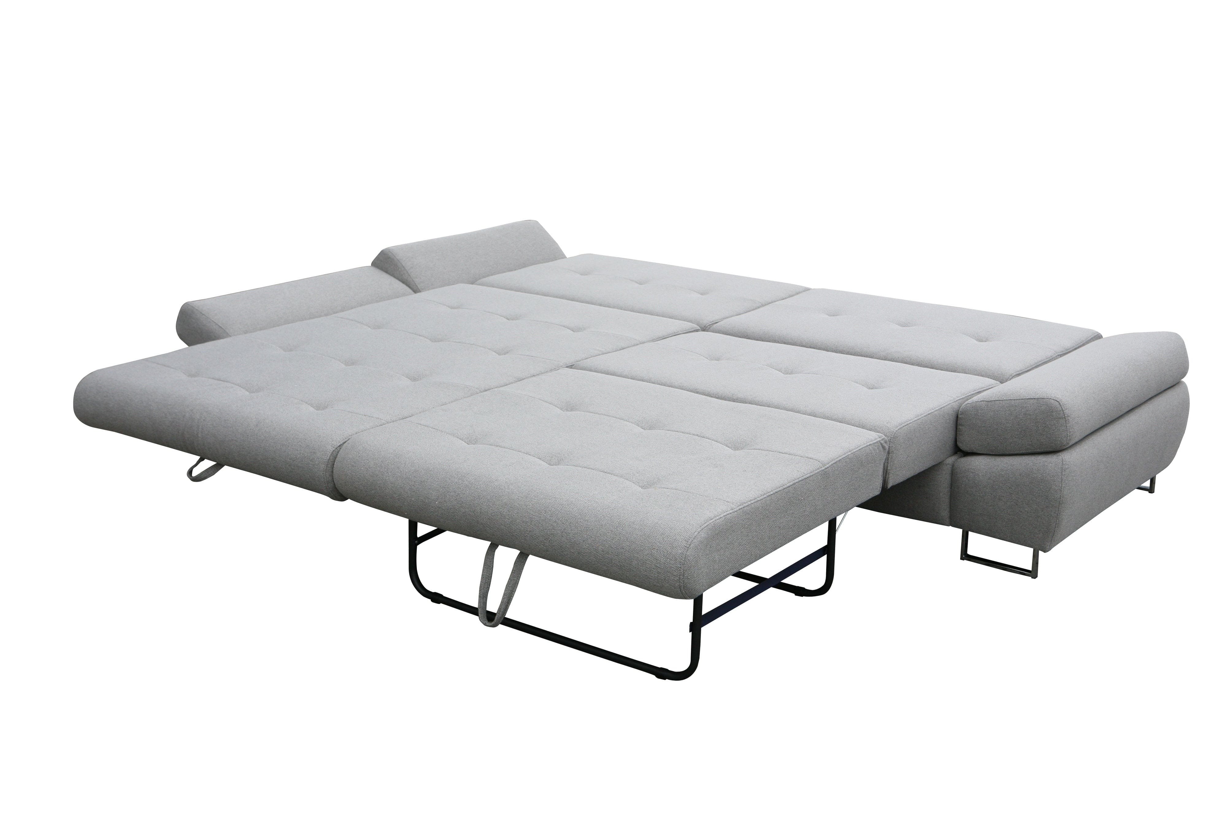 Divano Angolare Letto a sinistro 3 posti Greice Grigio (4)