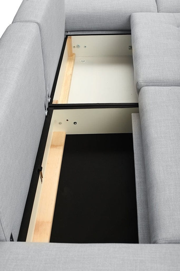 Divano Angolare Letto a sinistro 3 posti Greice Grigio (6)