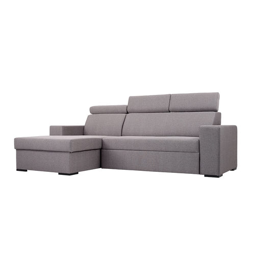 Customform Divano Angolare Letto a sinistro, 3 posti, in tessuto Atlantica Grigio