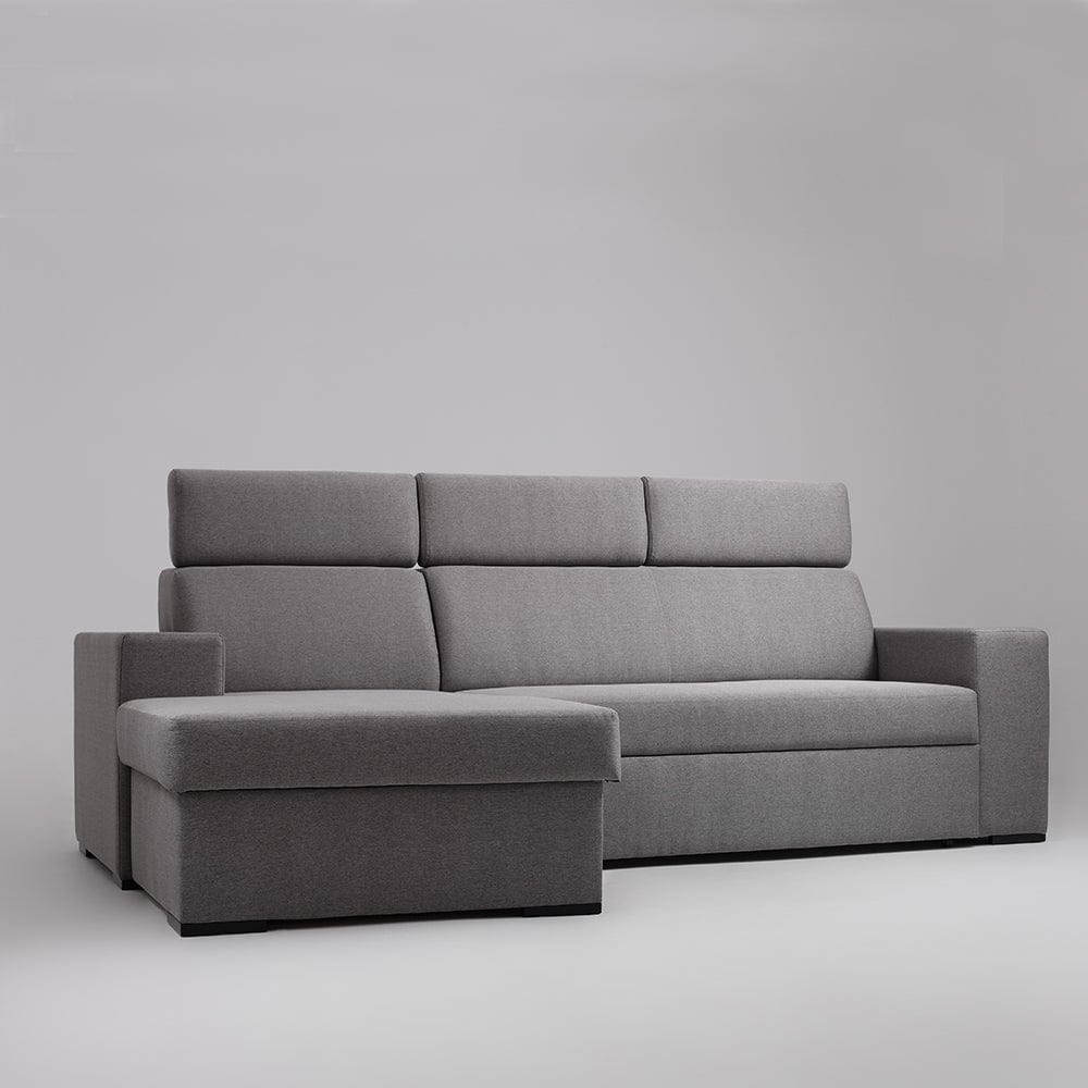 Customform Divano Angolare Letto a sinistro, 3 posti, in tessuto Atlantica Grigio