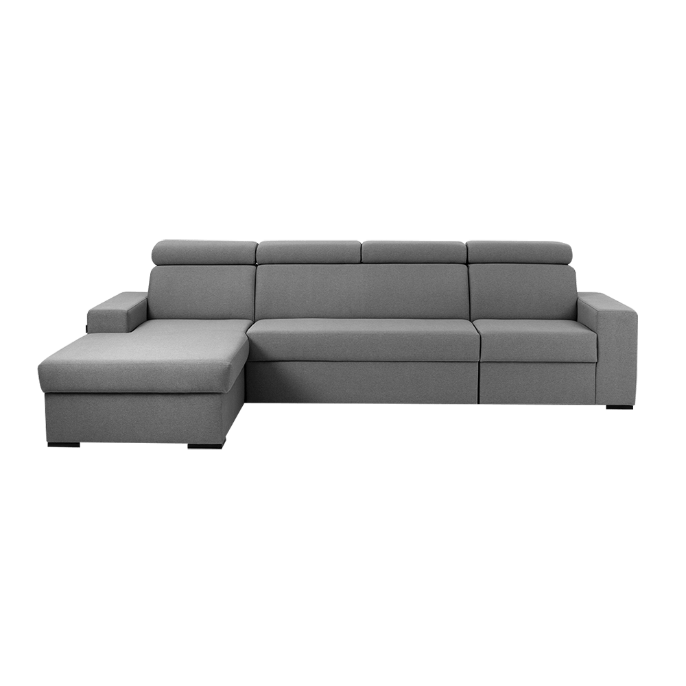 Customform Divano Angolare Letto a sinistro, 3 posti, in tessuto Atlantica Grigio