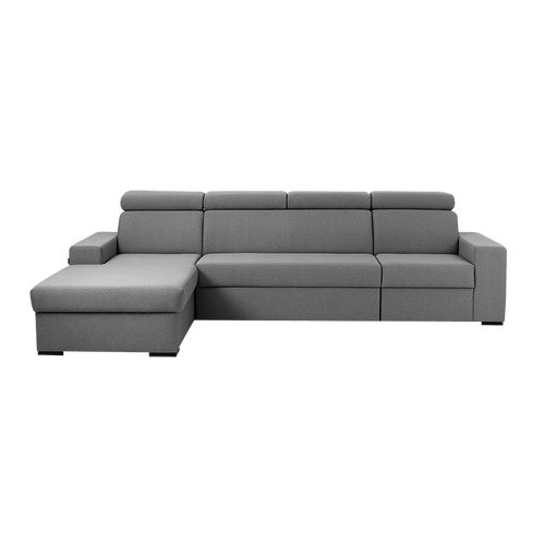 Customform Divano Angolare Letto a sinistro, 3 posti, in tessuto Atlantica Grigio