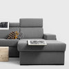 Customform Divano Angolare Letto a sinistro, 3 posti, in tessuto Atlantica Grigio