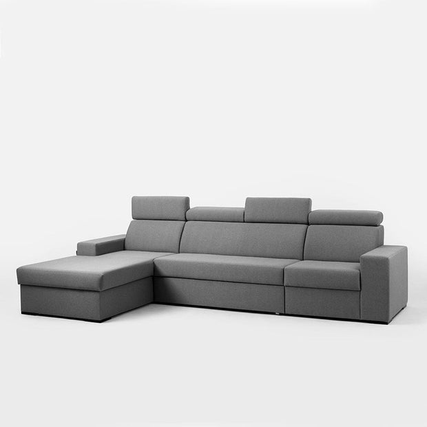 Customform Divano Angolare Letto a sinistro, 3 posti, in tessuto Atlantica Grigio