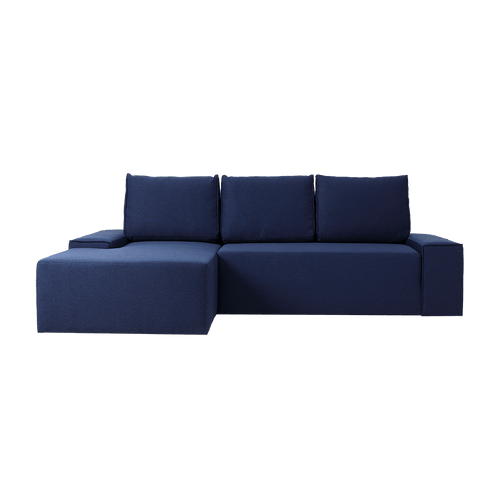Customform Divano Angolare Letto a sinistro, 3 posti, in tessuto Flopp Blu