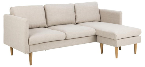 Actona Divano Angolare universale 3 posti, in tessuto Milly Beige
