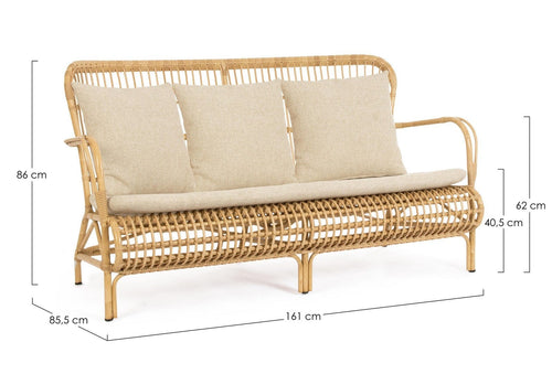 Bizzotto Divano da giardino 2 posti Florisel Beige