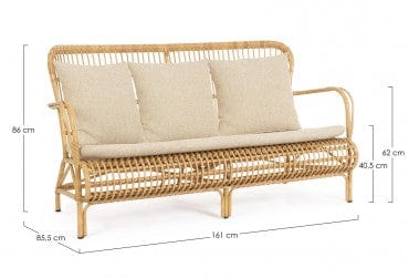 Bizzotto Divano da giardino 2 posti Florisel Beige