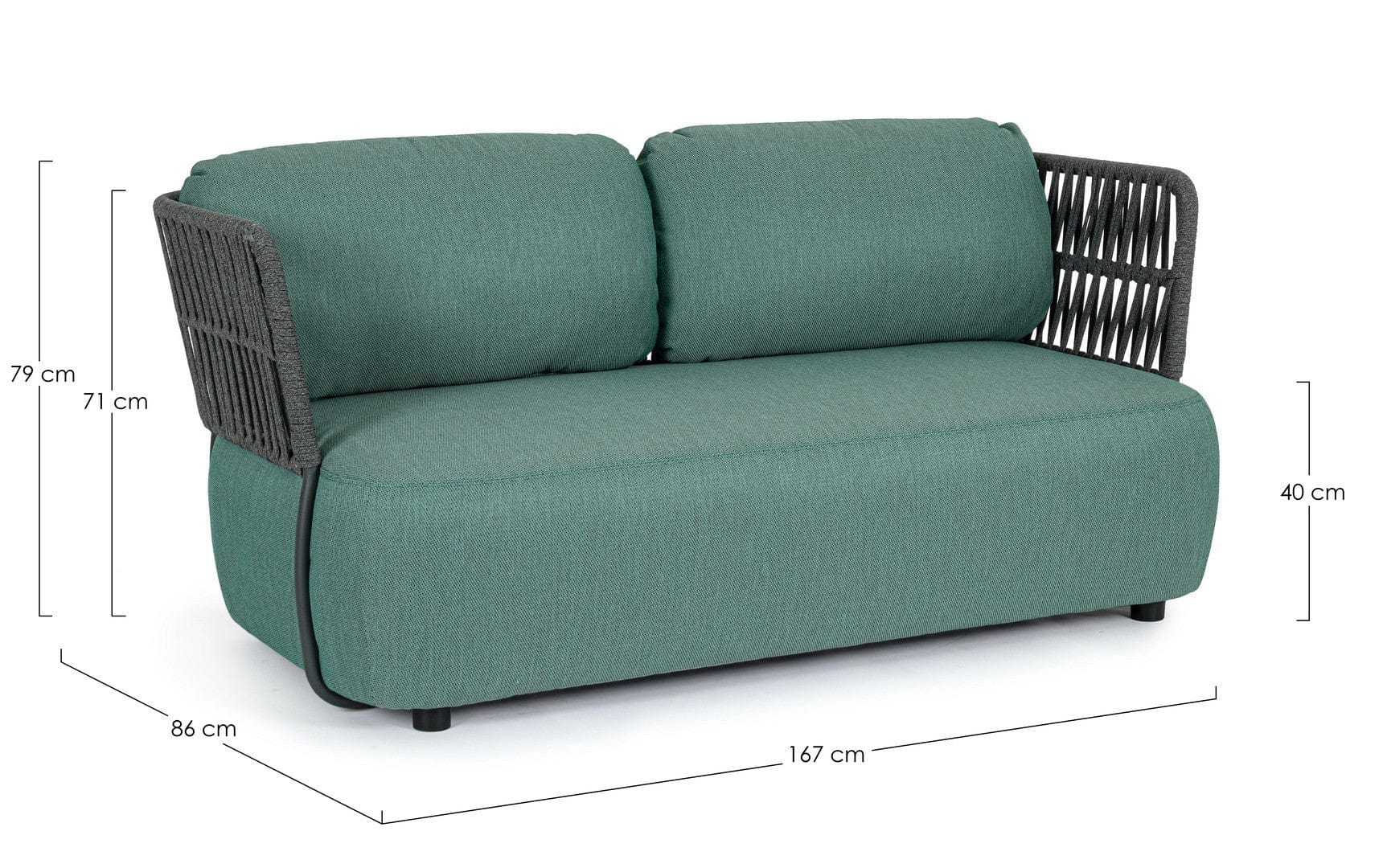Bizzotto Divano da giardino 2 posti Palmer Verde