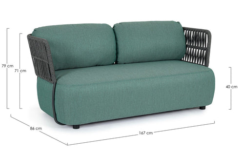 Bizzotto Divano da giardino 2 posti Palmer Verde