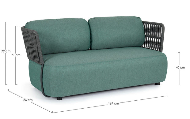 Bizzotto Divano da giardino 2 posti Palmer Verde