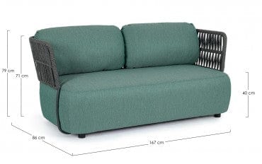 Bizzotto Divano da giardino 2 posti Palmer Verde