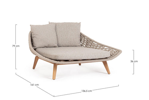 Bizzotto Divano da giardino 2 posti Tamires Beige